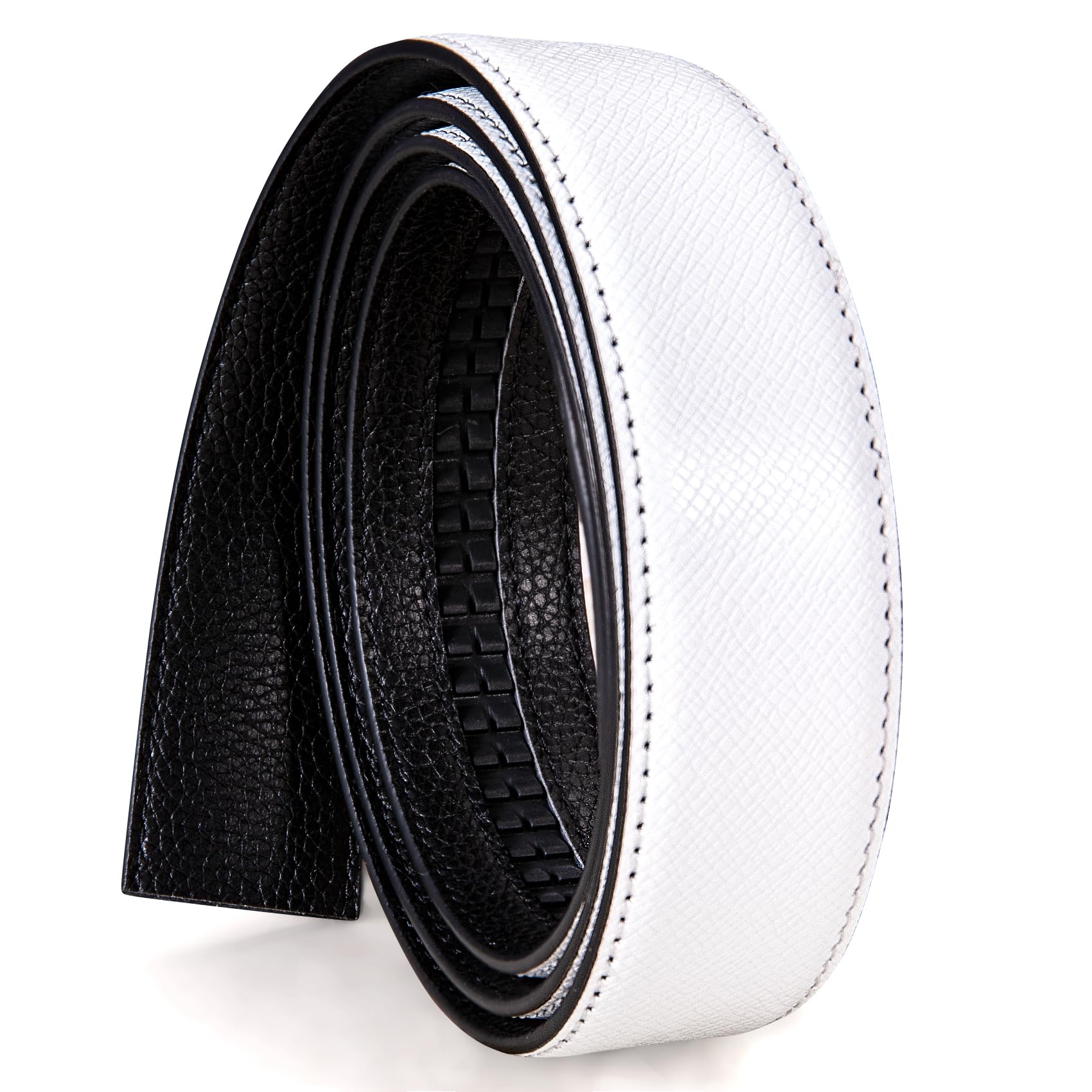 Dubulle Men's Belt Business Only Strap Replaceable Match Slide Buckle 35mm 1 3/8 Adjustable Cuttable Strap