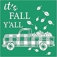 Vista 19 de JAJADO Plantilla de pantalla de seda con texto en inglés "Hello Fall", plantillas adhesivas reutilizables de otoño, transferencia de malla de tiza