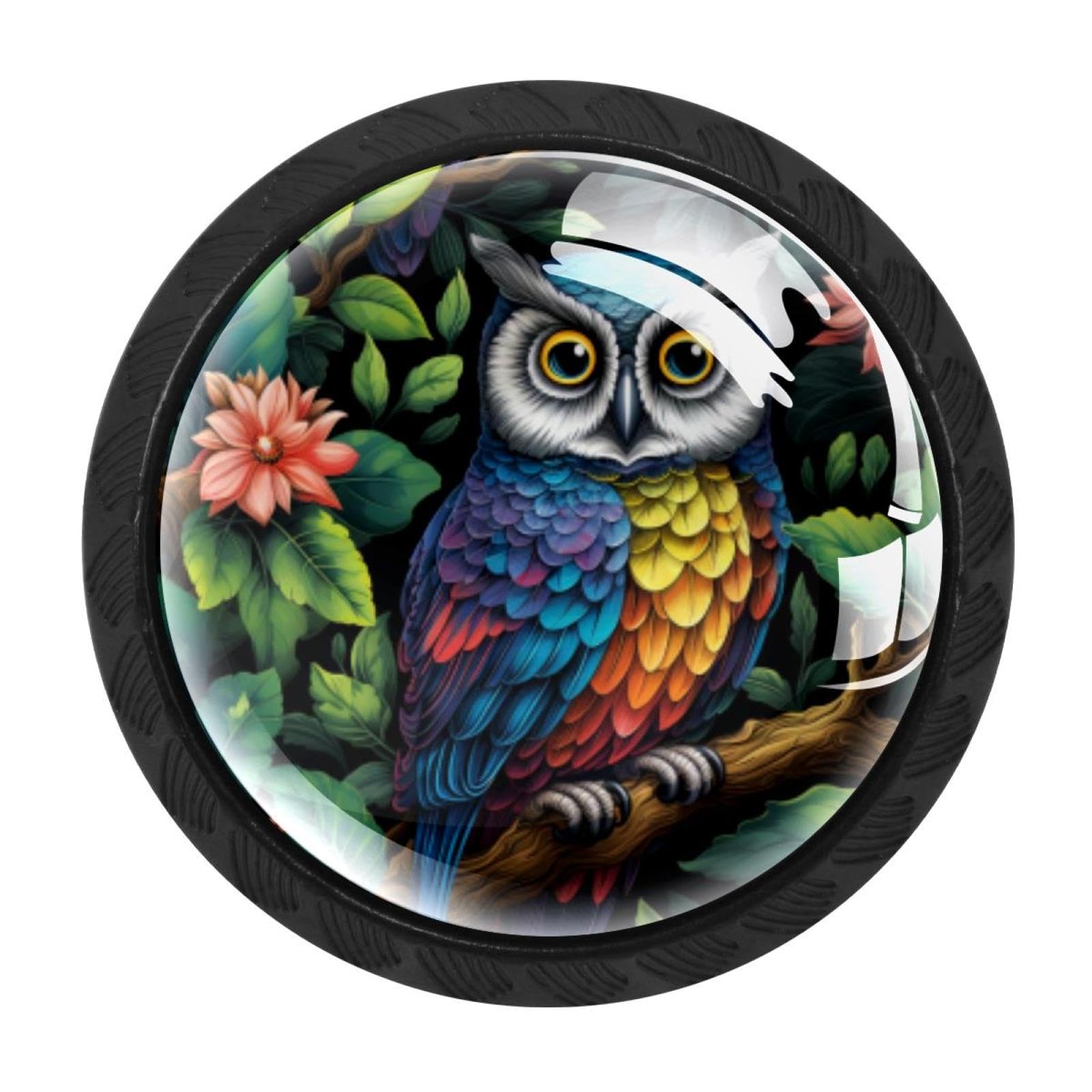 CHENZZZZ 4 Pack Cabinet Handles Black Owl Cabinet Knobs Draw