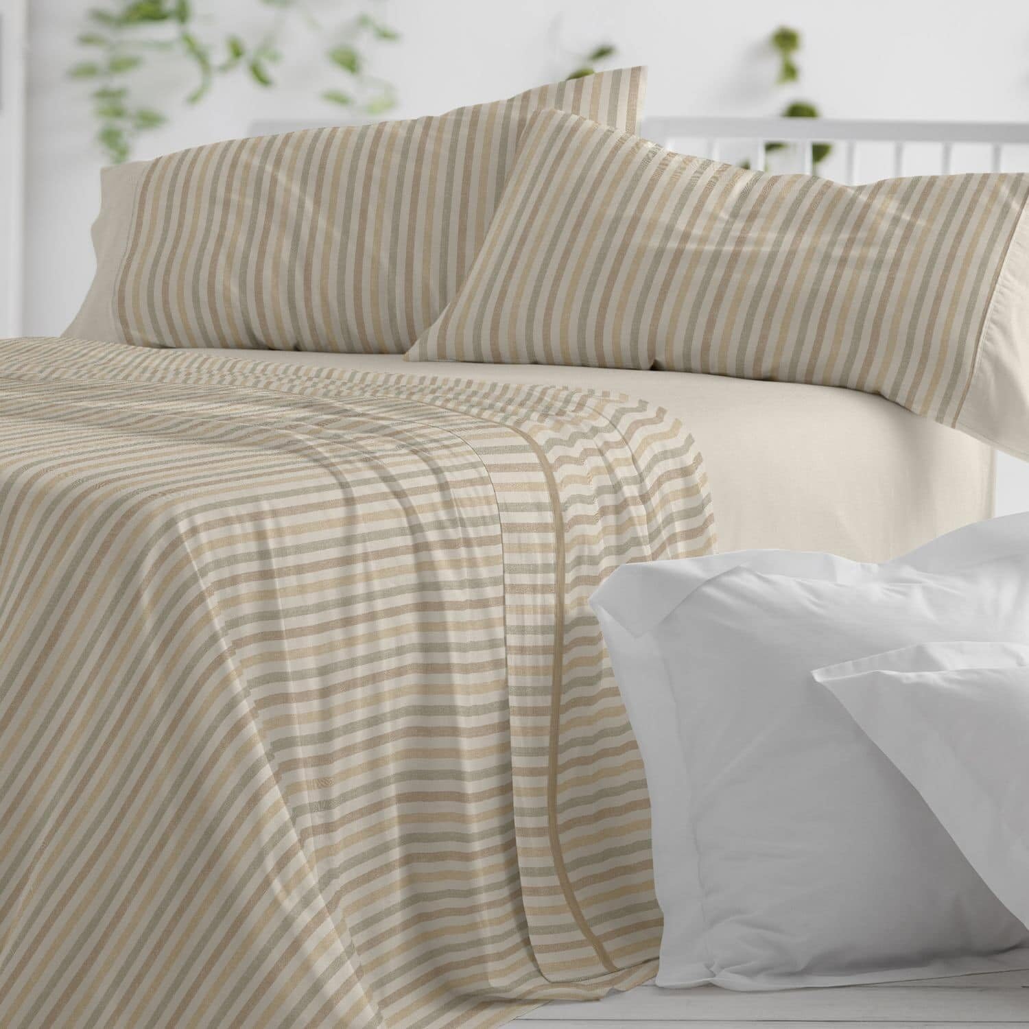 Burrito Blanco | Cotton Bedding Set | Bed 105 cm Design 628 | Color Camel (105x190/200 cm.)