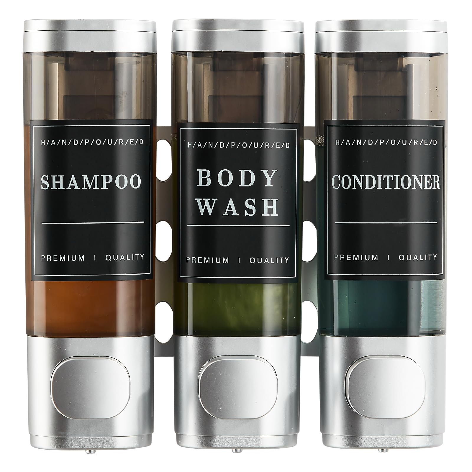 Dispenser Da 500 Ml X 2 Dispenser Di Sapone Per Le Mani A Doppia Testa Dispenser Di Gel Doccia Shampoo Nero 83938493