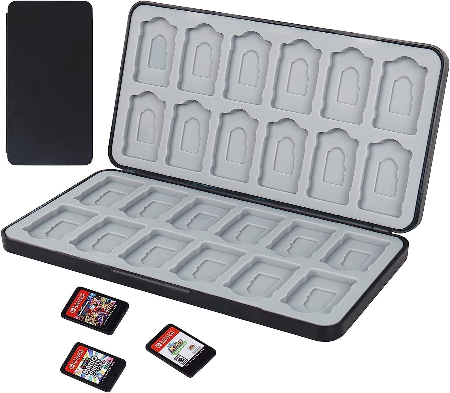 DMJJSD Switch OLED & Lite Game Card Case - 24 Slot Holder with SD Card Storage