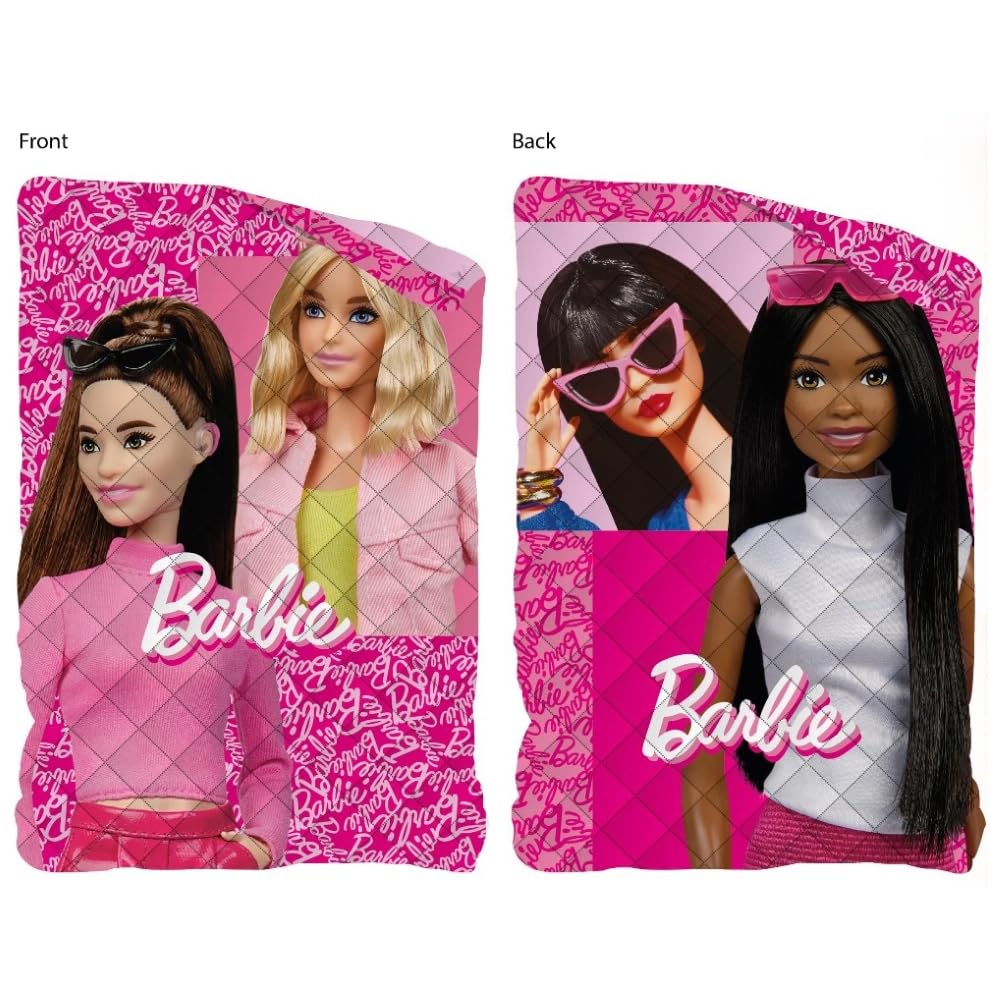 CARTOON Trapuntino doubleface Barbie bambini 170 x 250 cm copriletto leggero in 100% poliestere 100 GSM morbido e colorato per cameretta