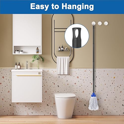 Miniatura 7 de KeFanta Trapeador para limpieza de suelos, 2 piezas de repuesto de trapeadores húmedos de hilo de algodón compatible con trapeador de tela de