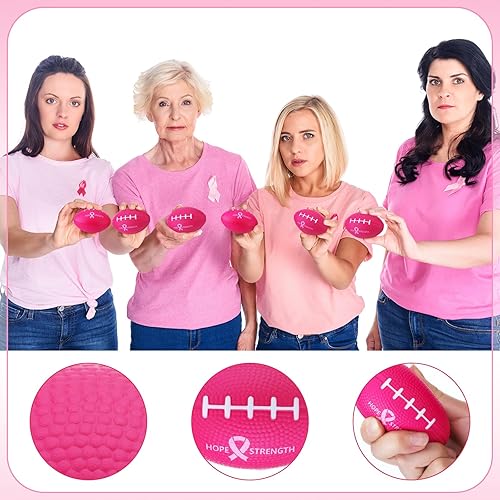 Miniatura 5 de Libima Pelota de estrés para concientización sobre el cáncer de mama, mini pelota de fútbol rosa para aliviar el estrés, regalo de esperanza para
