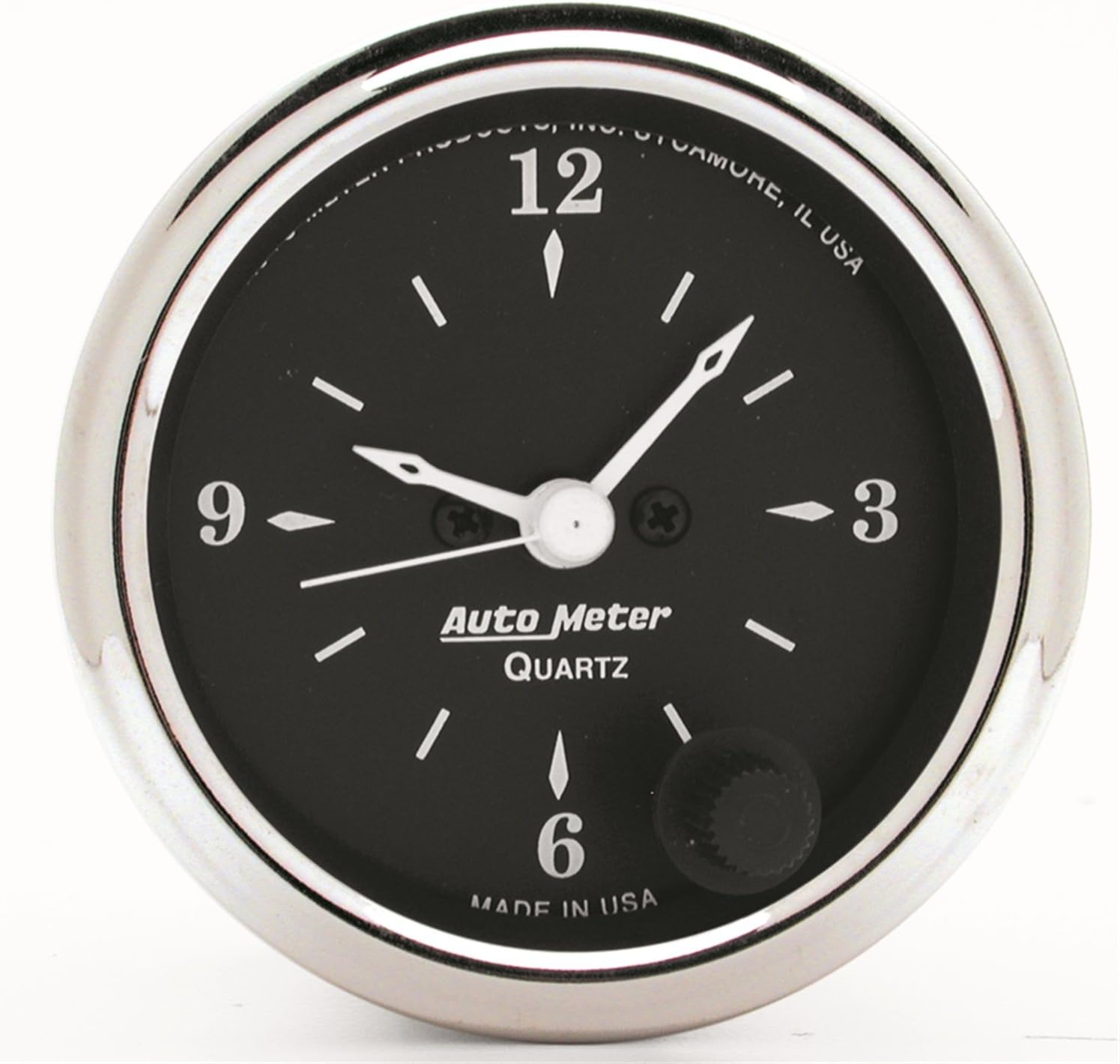 AUTO METER 1785 Old TYME Black Clock, 2.3125 in.