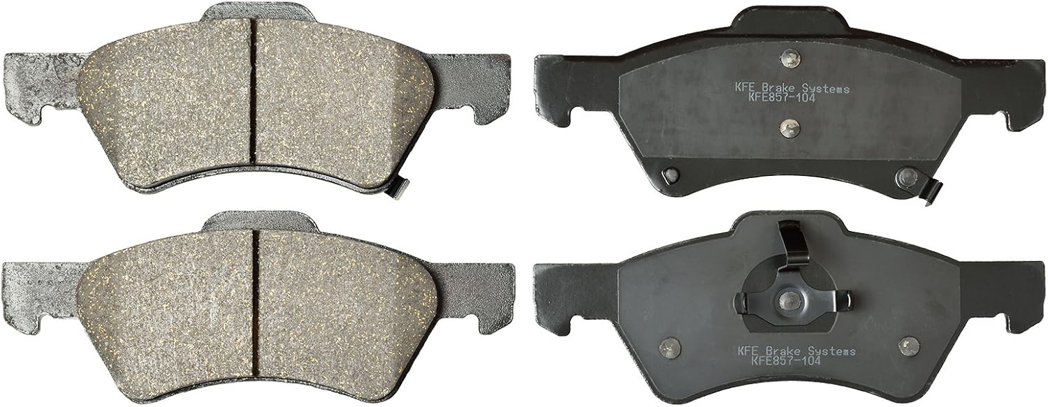 KFE KFE857-104 Ultra Quiet Advanced Premium Ceramic Brake Pad FRONT Set Compatible With: 2001 2002 2004-2007 Chrysler Town & Country R Disc; Dodge Grand Caravan Rear Disc, Caravan R Disc