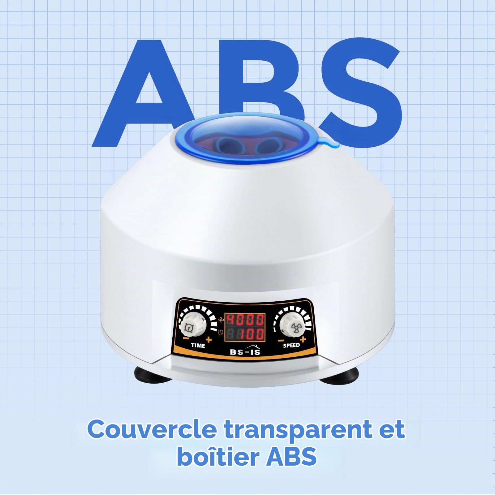 Bonvoisin Centrifugeuse de Laboratoire 15mlx6 avec Affichage LED, 4000 rpm, 1953xg, Durée de 100 minutes, Faible vibration, Compatibilité avec Tubes Vacutainer & Centrifuge de 2 à 15ml | Minuterie de 100 Min, Faibles Vibrations, Compatible avec Les Vacuta