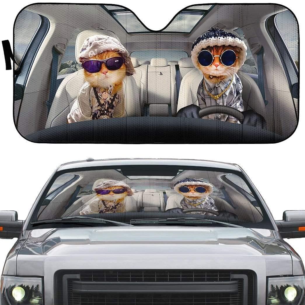 Pare-soleil Voiture Drôle Yeux Orange - Pliable Universel Taille M - Protection UV Et Chaleur - 10