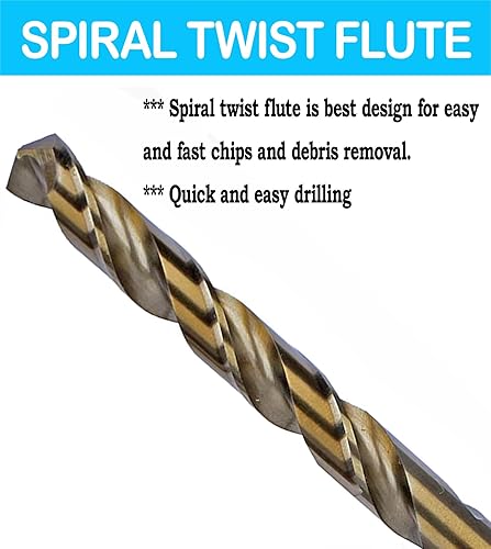 Miniatura 2 de Broca de cobalto 50 piezas de 38 pulgadas HSS Co M35 de longitud de trabajo de metal de acero