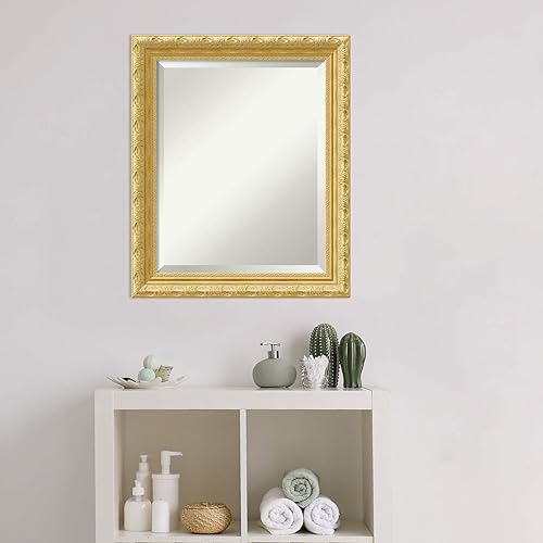 Miniatura 6 de Amanti Art Espejo de baño de madera, espejo de pared dorado Versalles para usar como espejo de tocador de baño sobre el fregadero (24 x 20