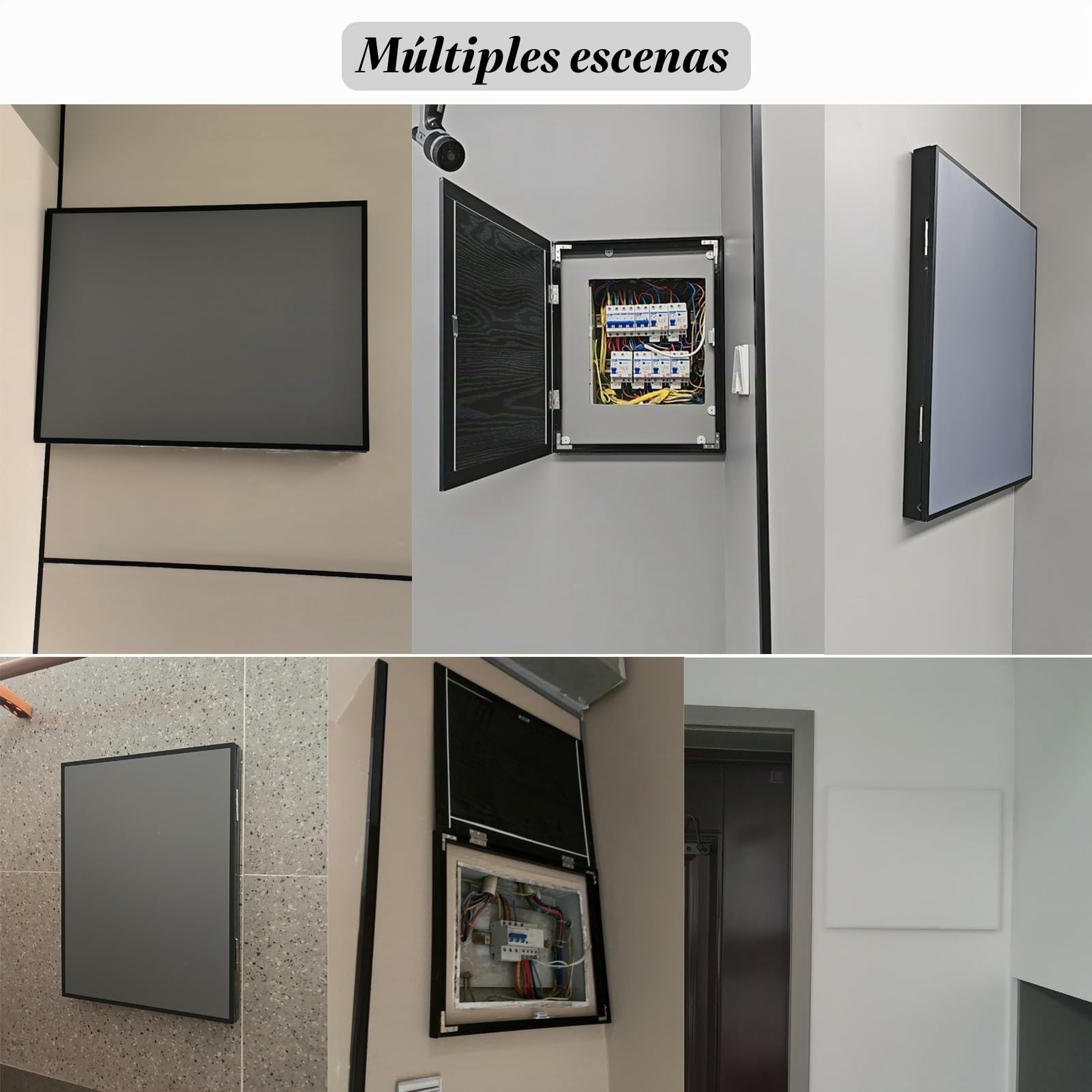 Tapa Cuadro Electrico Panel Eléctrico de Madera en Blanco, Cubierta de Caja de Medidor Eléctrico Multicolor, Tapa Protectora para Colgar en la Pared, Cubiertas de Panel de Disyuntor Vertical(White,60c