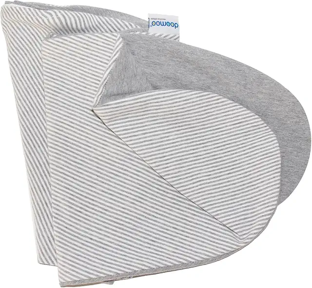 Housse de Coussin d'Allaitement Doomoo Buddy - Coton Bio Extensible, Gris Classique