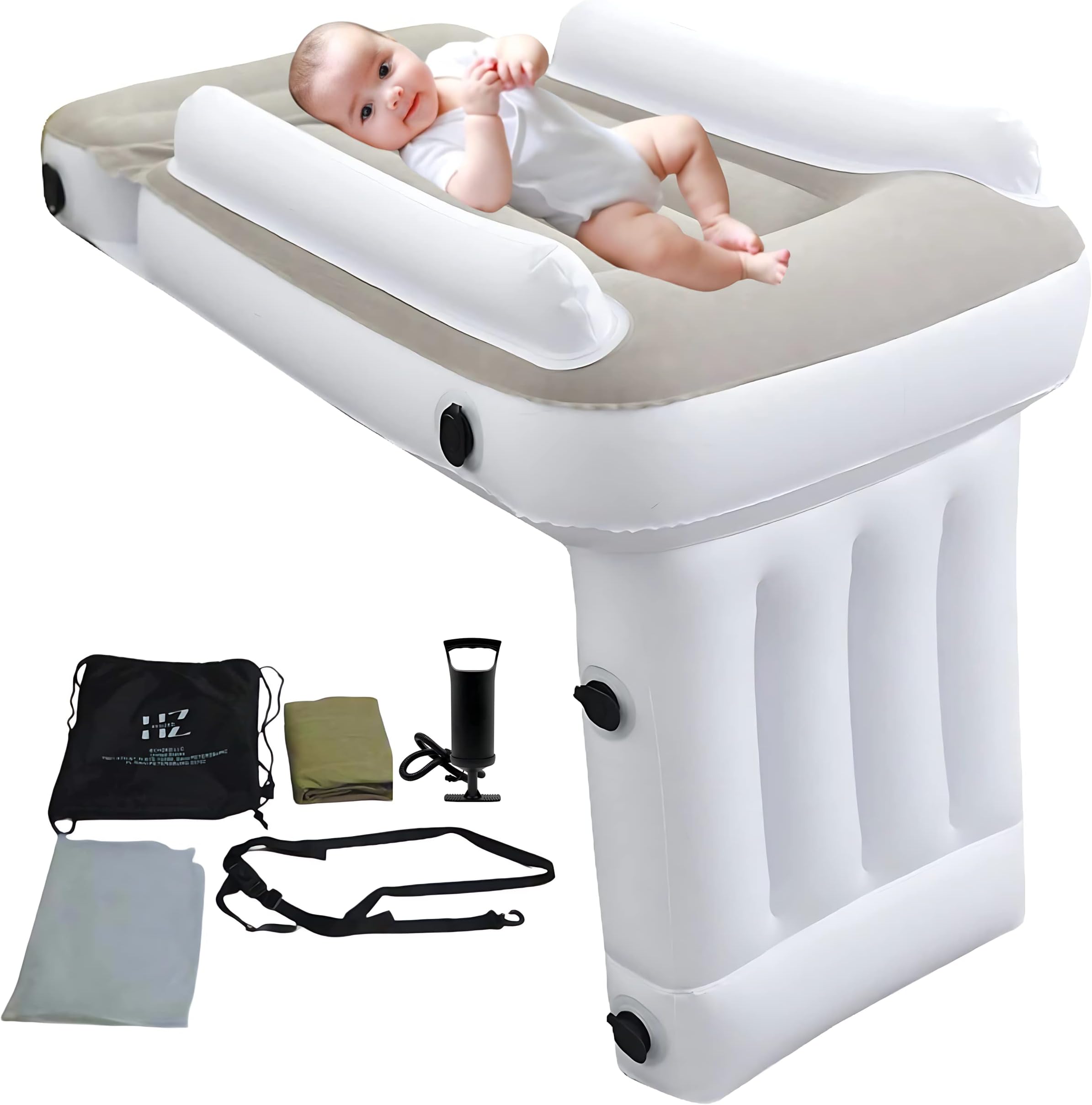 Inflatable Airplane Bed for Kids, Baby - Infant - Toddler Travel Bed with Hand Pump