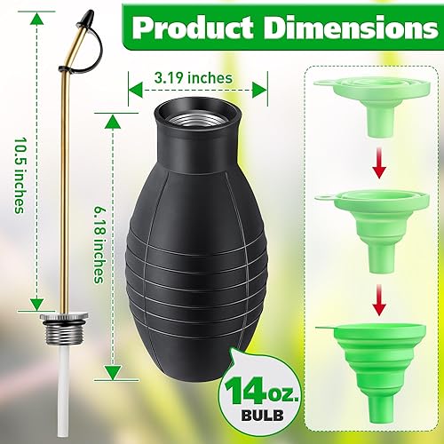 Miniatura 2 de Qualirey Plumero de polvo de tierra de diatomeas, pulverizador de bombillas de 14 onzas, dispensador de aplicador de polvo de jardín con tubo de