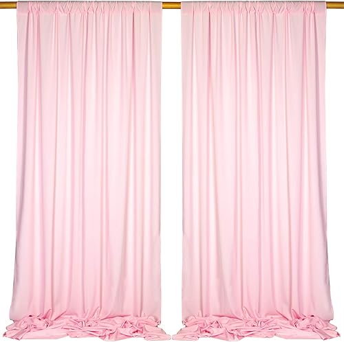 SHERWAY Cortinas de telón de fondo de color rosa suave y sedosas de 9.5 x 10 pies, cortinas de ventana de poliéster para bodas, fiestas, ceremonias,