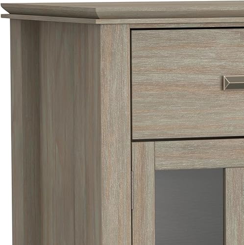 Miniatura 7 de SIMPLIHOME Artisan Buffet - Aparador de 3 puertas de madera maciza de 54 pulgadas de ancho en gris envejecido, gabinete de almacenamiento de