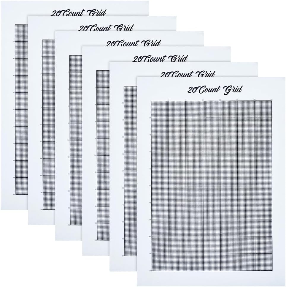 FREEBLOSS 6Pcs 20CT Water Soluble Cross Stitch Graph Paper Dissolvable Embroidery Transfer Paper 8.3x11.7" Cross Stitch Blanks for Clothing Embroidery Repair