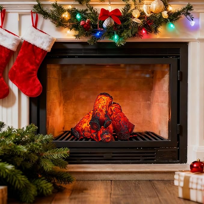 Troncos Eléctricos LED para Chimenea, 10.4 pulgadas, Sin Llama miniatura 5