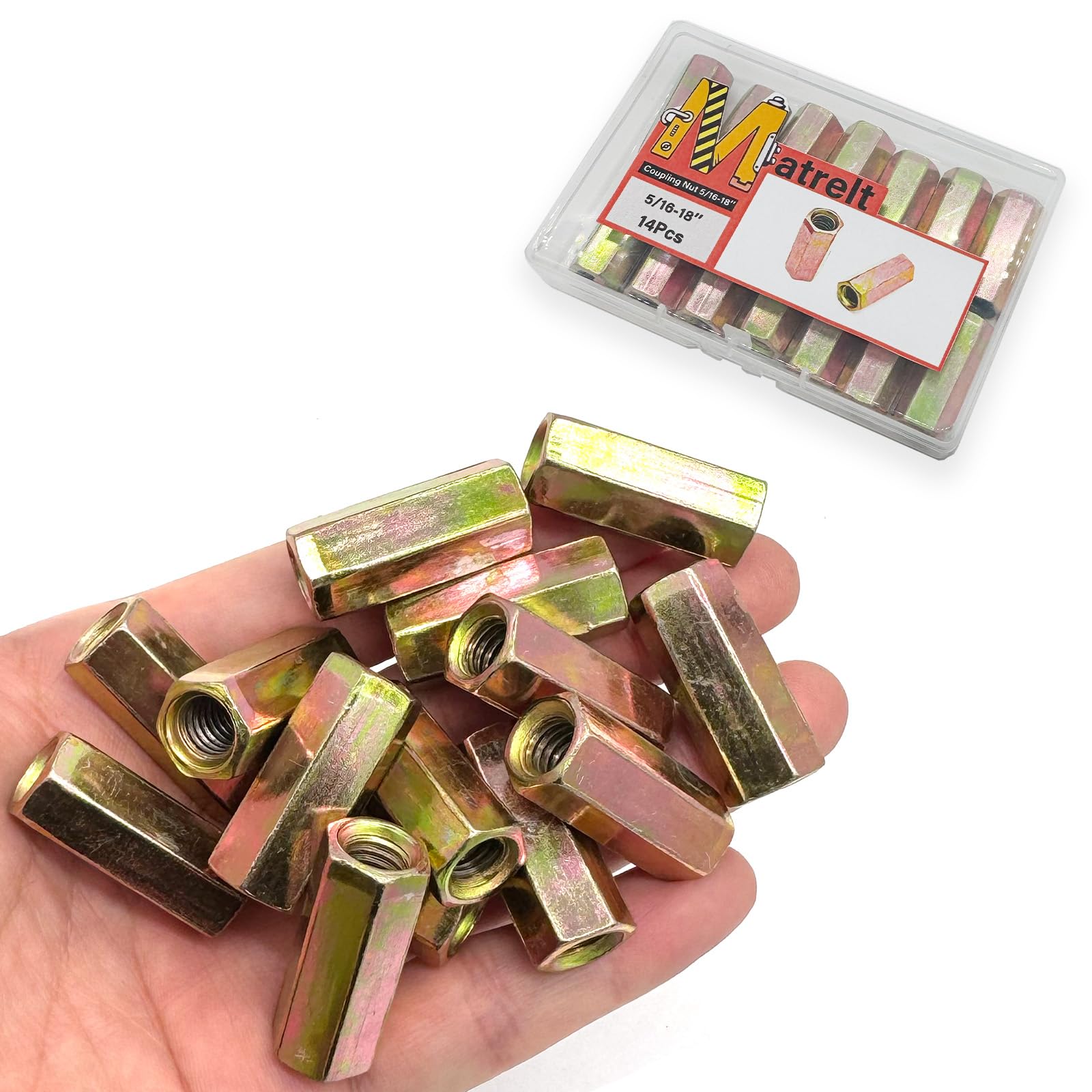 1/4"-20 Coupling Nuts - 20 Pack, Zinc Plated -20