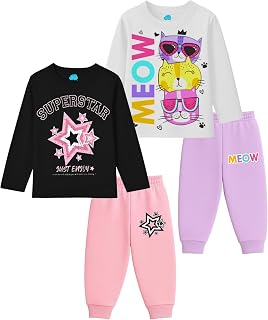 Little Lush Baby Girls Full Sleeves Printed Regular Fit Cotton T-Shirts and Pyjamas Set | Combo for New Born Baby Kids Gir... Price In India