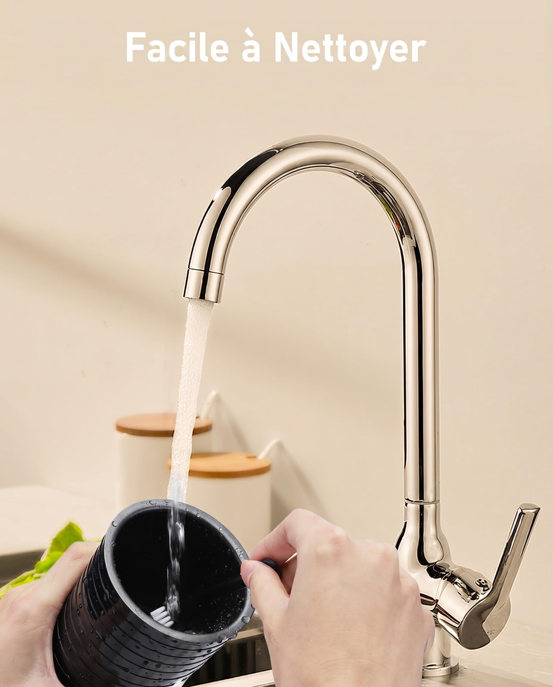 Morpilot Mousseur à Lait Électrique 4 en 1 à Mousse Chaude et Froide et Chauffe-lait, Emulsionneur Automatique 400W 240ml pour Cappuccino Macchiato Latte