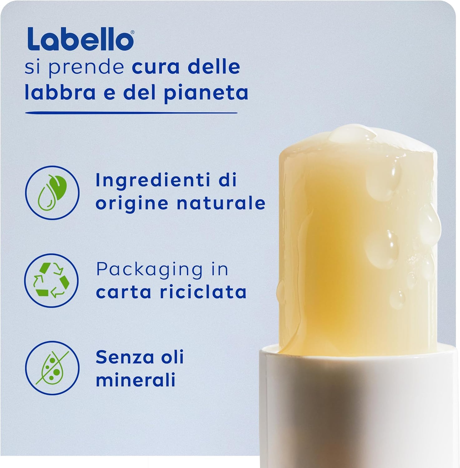 Labello Sun Protect Burrocacao labbra SPF50 4.8 g, Balsamo labbra con filtri UVA/UVB, cera d'api e oli naturali, Burrocacao protezione solare 50 idratante per 24 ore