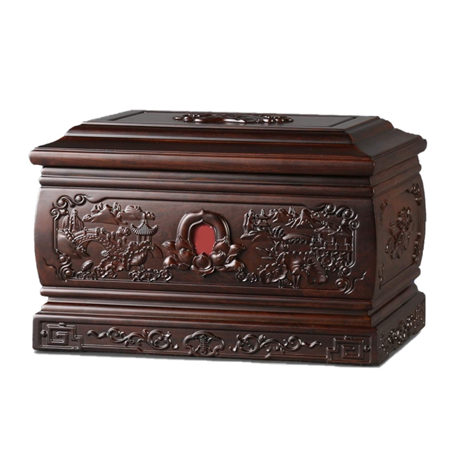YTBHSHXZ urn， Ashes Handmade Wooden Urn for Human - Cremation Handcrafted Woodcarving