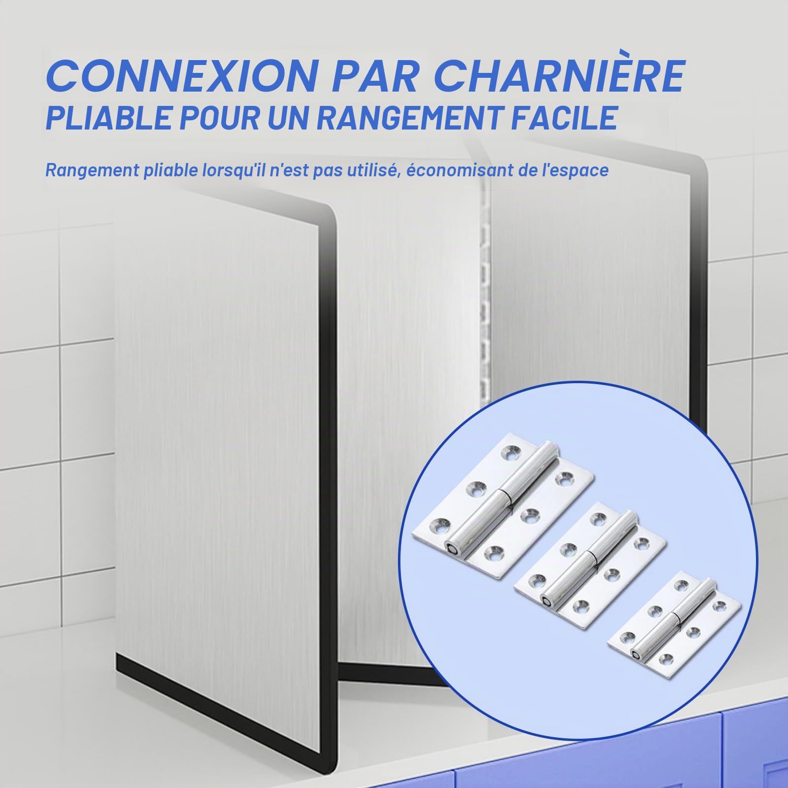 Plaque anti-projections,Cuisine Pliable Protection D'écran Anti-éclaboussures, Acier Inoxydable evêtement,nettoyage facile Protection anti-graisse (50 x 50 cm)