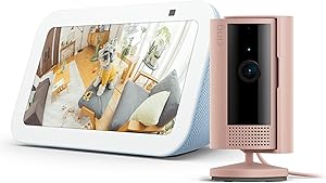 【セット買い】 Echo Show 5 (エコーショー5) 第3世代 クラウドブルー + Ring Indoor Cam (リング リング インドアカム) - ブラッシュ