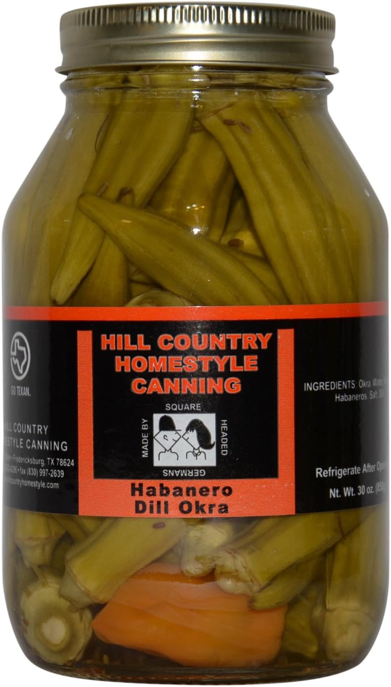 Texas Hill Country Pickled Habanero Dill Okra 32 oz