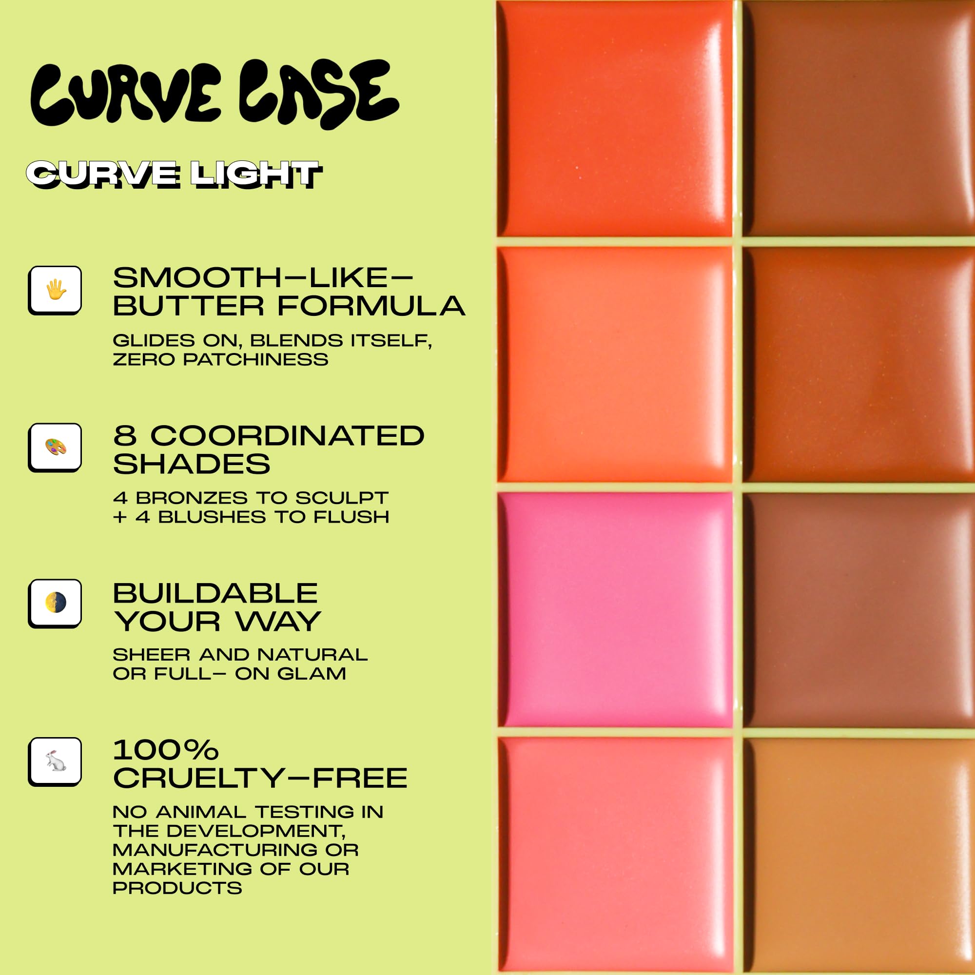 Made by Mitchell Curve Case - Palette di fard in crema (leggera)