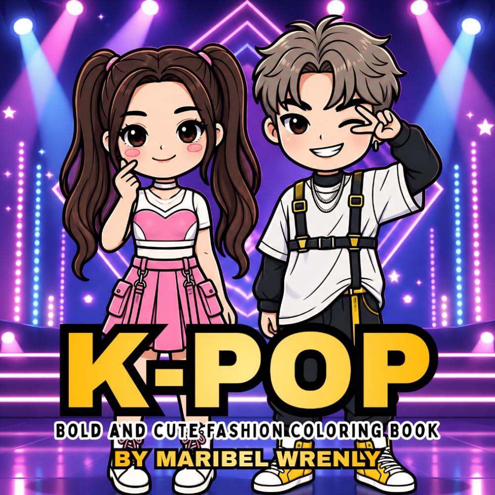 K-POP Vibes: A Bold and Cute K-Pop Inspired Coloring Book for Teens and Adults