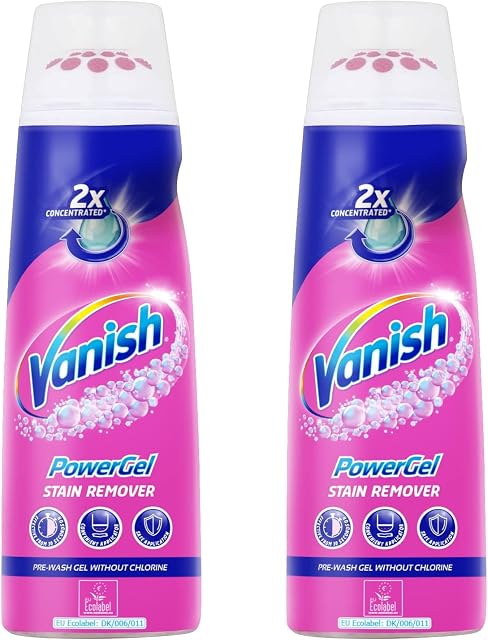 VANISH Fabric Stain Remover Prewash Power Gel 200 ml, Pack of 2