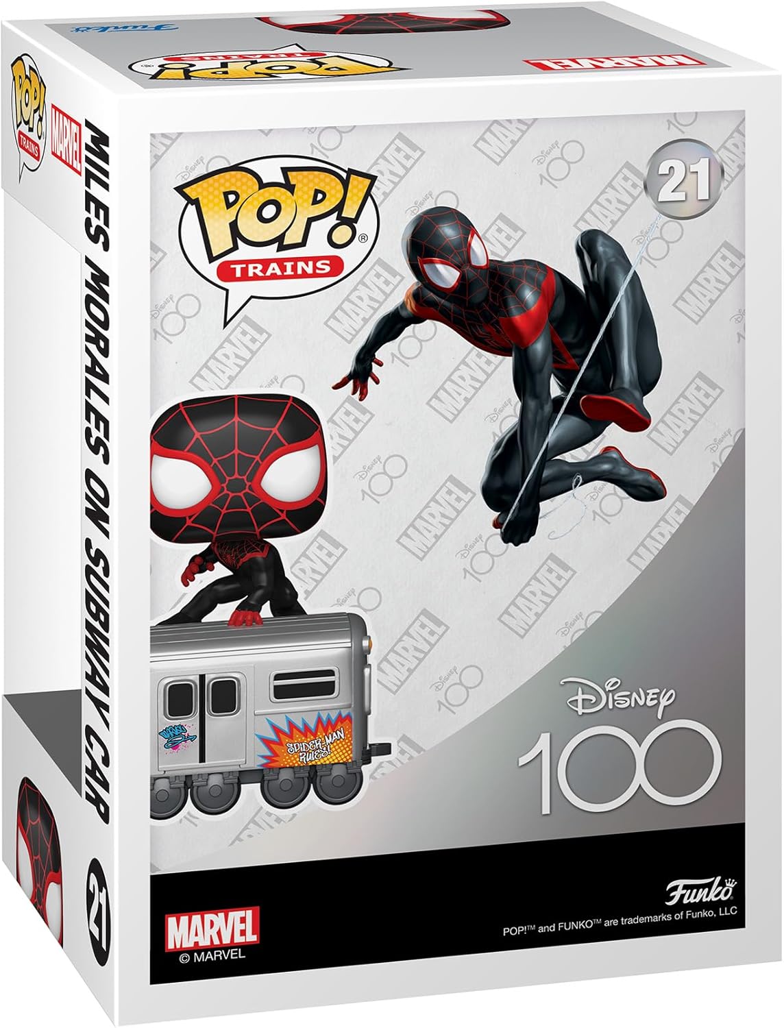 Funko POP! Trains: Disney 100 - Marvel, Miles Morales on Subway Car - Spider-Man - Collectable Vinyl Figure - Gift Idea - Official Merchandise - for Kids & Adults - Movies Fans