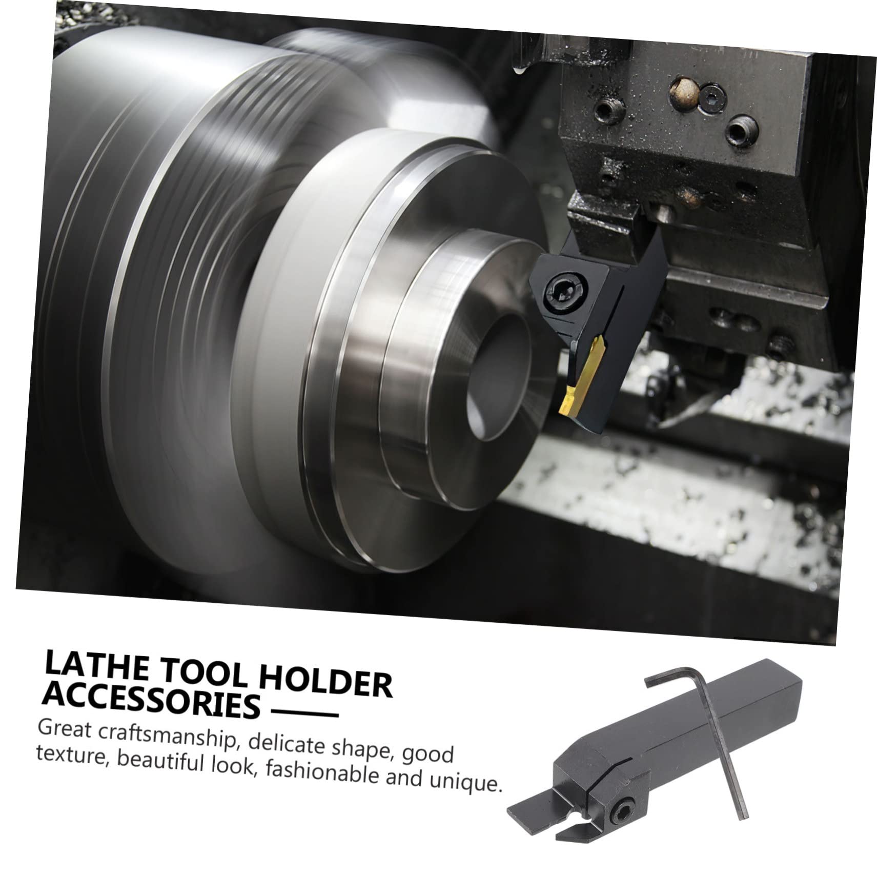 PRETYZOOM Turning Tool Insert Holder Boring Bar Power Lathe Turning Tools Lathe Tools Mechanic Tools Lathe Cutting Tool Metal Lathe Turning Tool Holder Metal Turning Tool Holder Steel