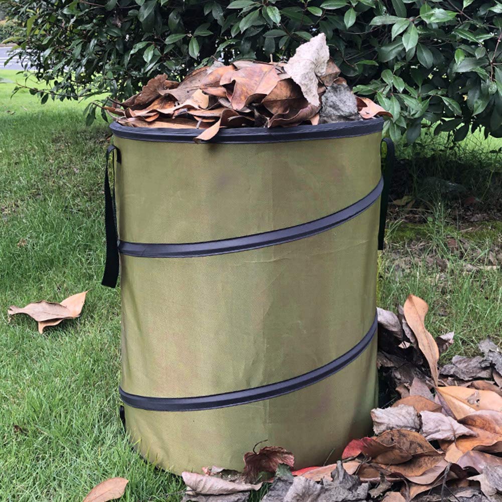 DENPETEC Gartenbeutel, 30 Liter, Gartenlaubbeutel, mit Schnalle, zusammenklappbarer Behälter, Laubmülleimer, Gartenabfälle, wiederverwendbare Tasche (Größe: 30 Liter)