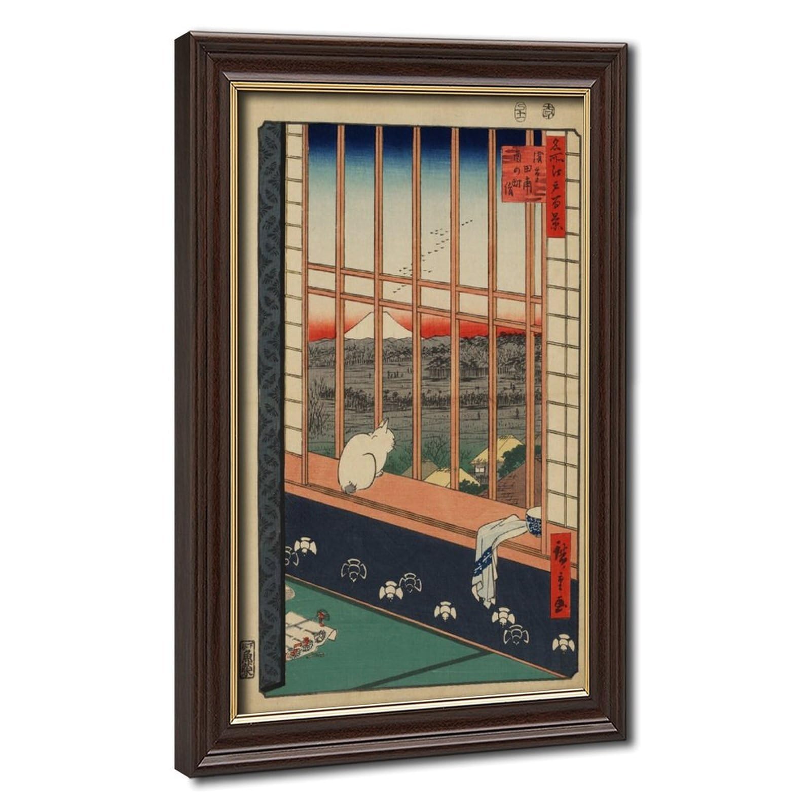 WCYB Ricefields And Torinomachi Festival 100 Famous Views of Edo by Hiroshige Utagawa Prints Posters Canvas Deco Paintings Wall Art For Office Living Room