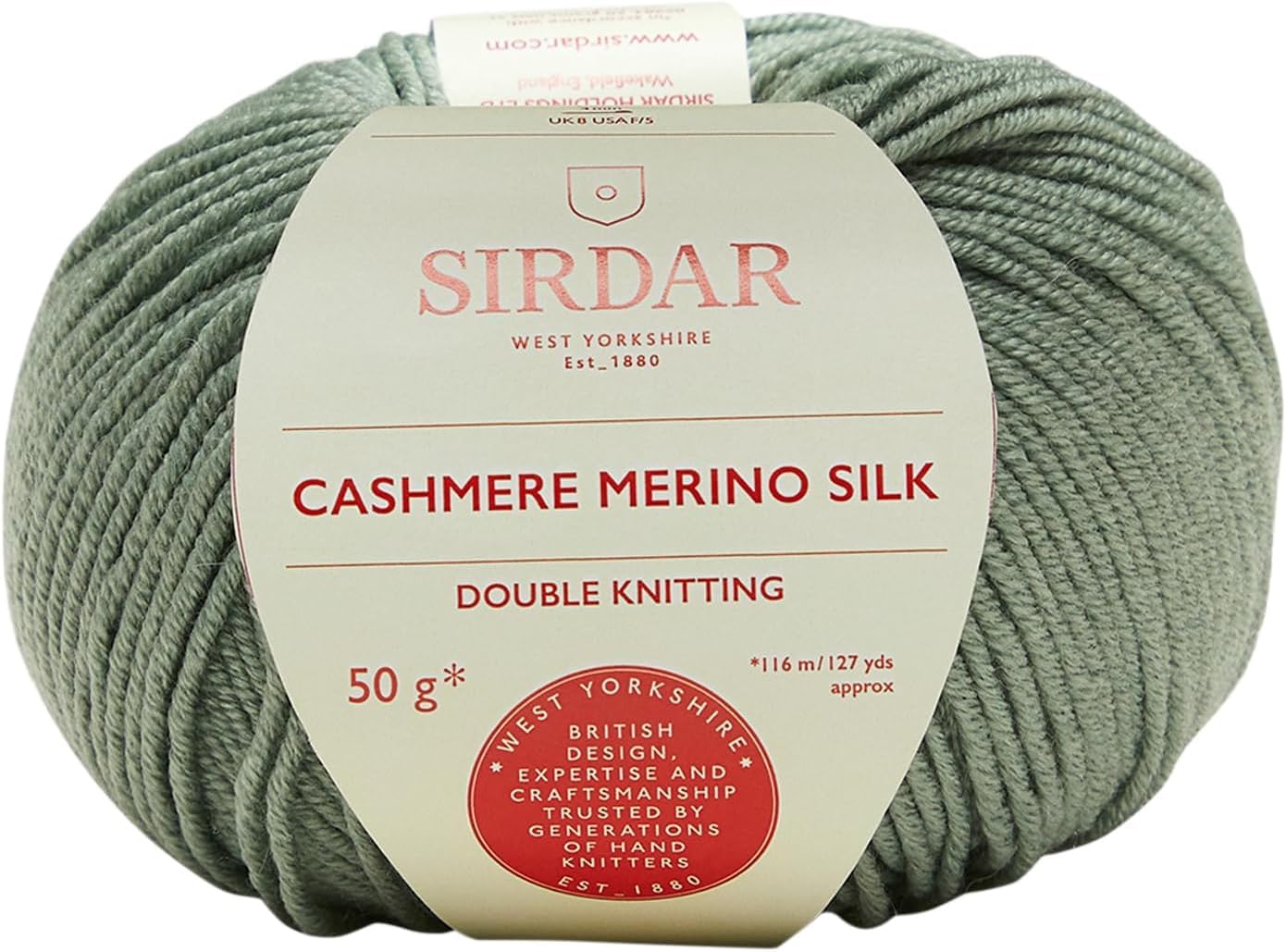 Sirdar Cashmere Merino Silk DK Double Knitting, Meadow Green (421), 50g
