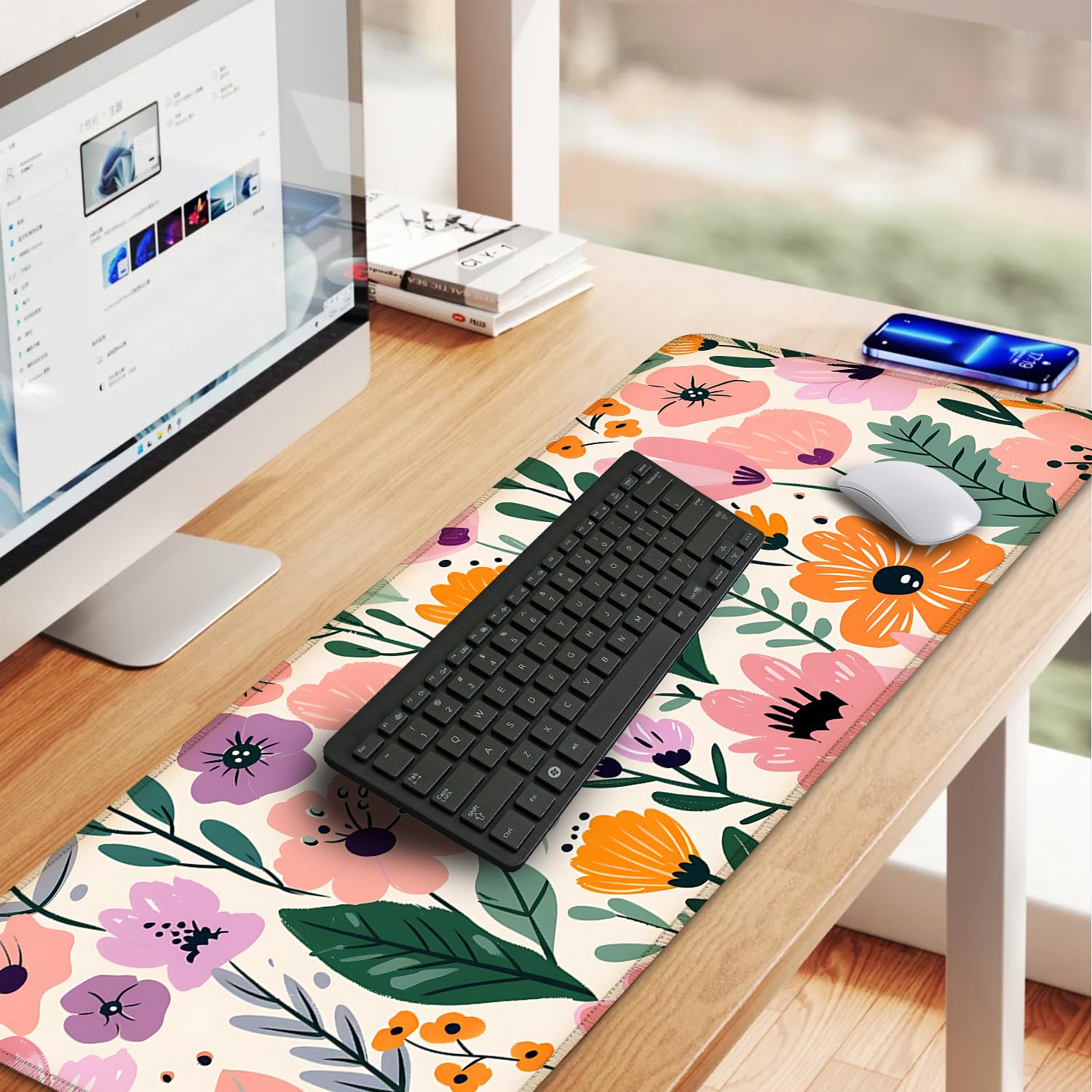 Mauspad, Schreibtischunterlage für den Schreibtisch, Damen, PU-Leder, wasserdicht, Gaming-Mauspad, Computer-Laptop, Schreibtischzubehör, Schutz, Schreibblöcke für Schule, Büro, Zuhause (23, 80 x 30 cm