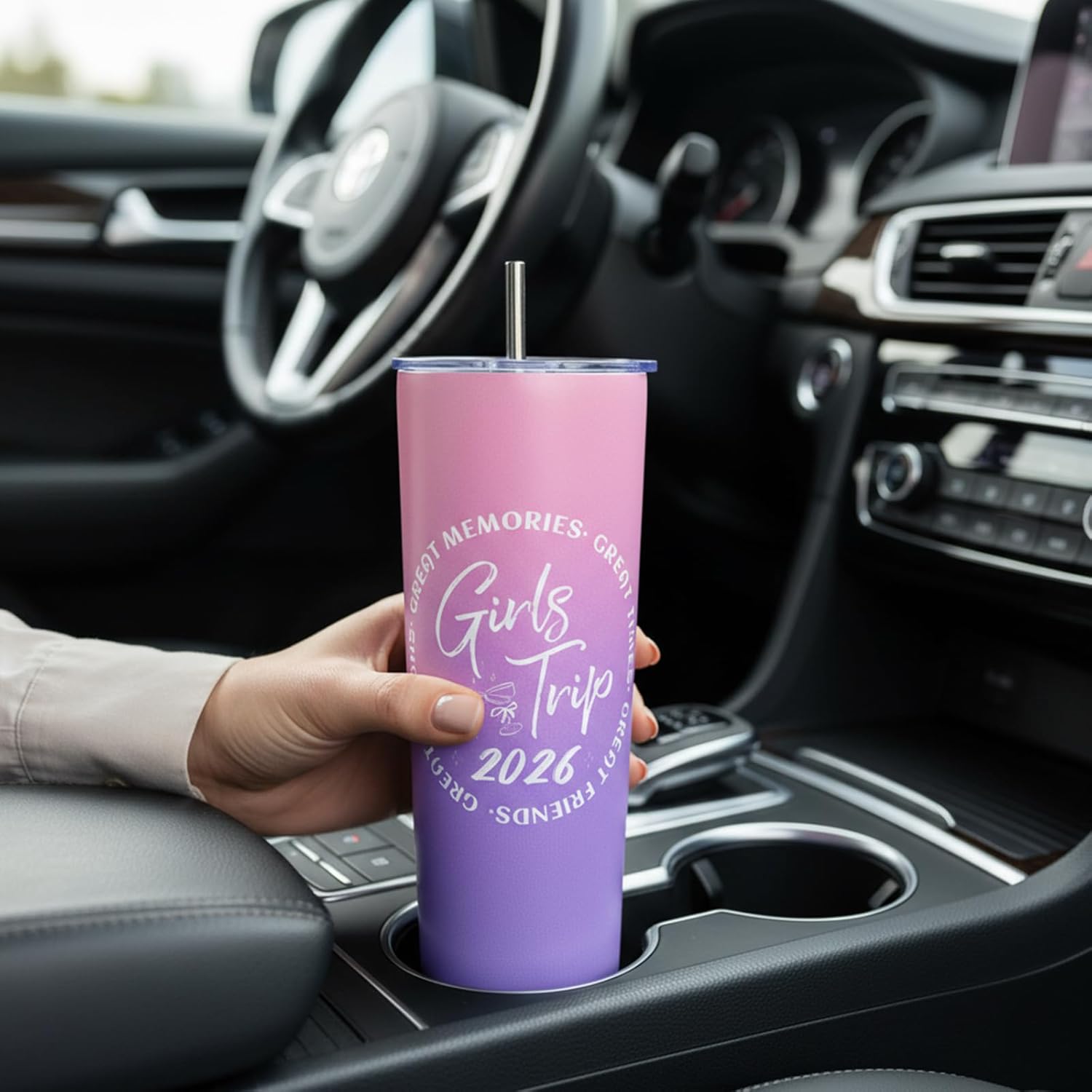 4 Pack 2026 Trip Gifts 20 oz Stainless Steel Tumblers for Women,Insulated Travel Cups with Lids, Matching Weekend Getaway Friendship Gifts for Vacation, Bachelorette Party - Image 3