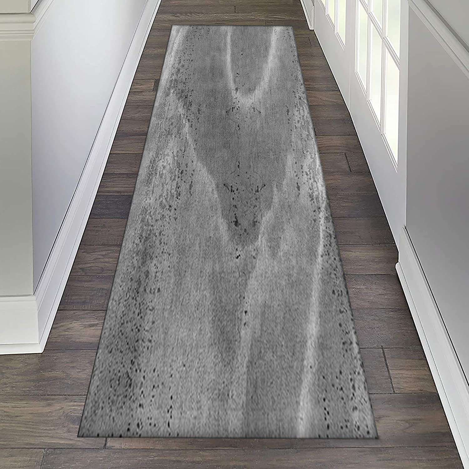Rutschfester Läufer Teppich für Flur und Küche, modernes gewelltes abstraktes Design, vielseitiger Teppich für Wohnzimmer, leicht zu reinigen und zu pflegen