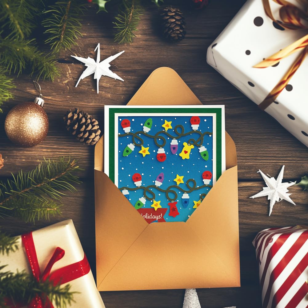 UNICRAFTALE Christmas Light String Metal Cutting Dies Reusable Christmas Starlight Embossing Cut Stencils Background Stencils Dies for DIY Card Making Crafts Scrapbooking Christmas Day Decoration - Image 2