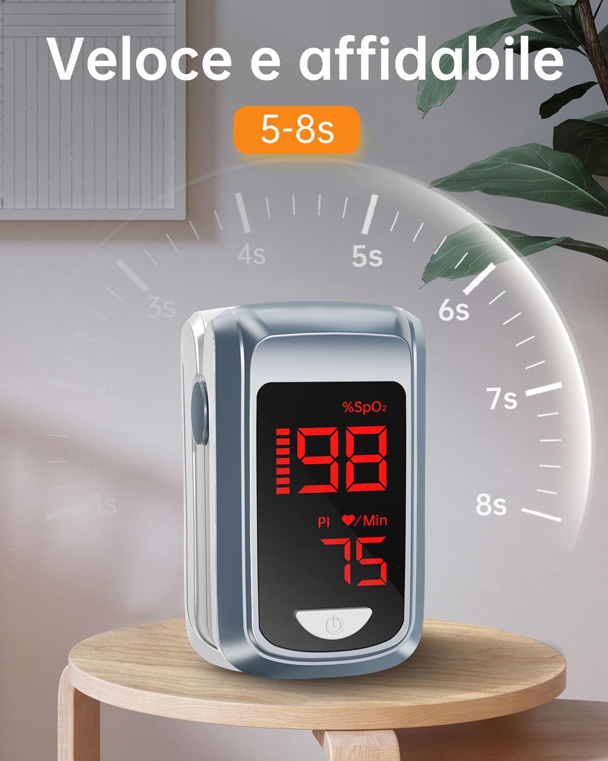 Oxymètre de Pouls Connecté Bluetooth, Saturomètre Intelligent, Surveillance Continue SpO2/PR/PI, Écran OLED Rotatif 4 Directions, Alarme Vibrante/Sonore, pour Sportifs et Patients Respiratoires
