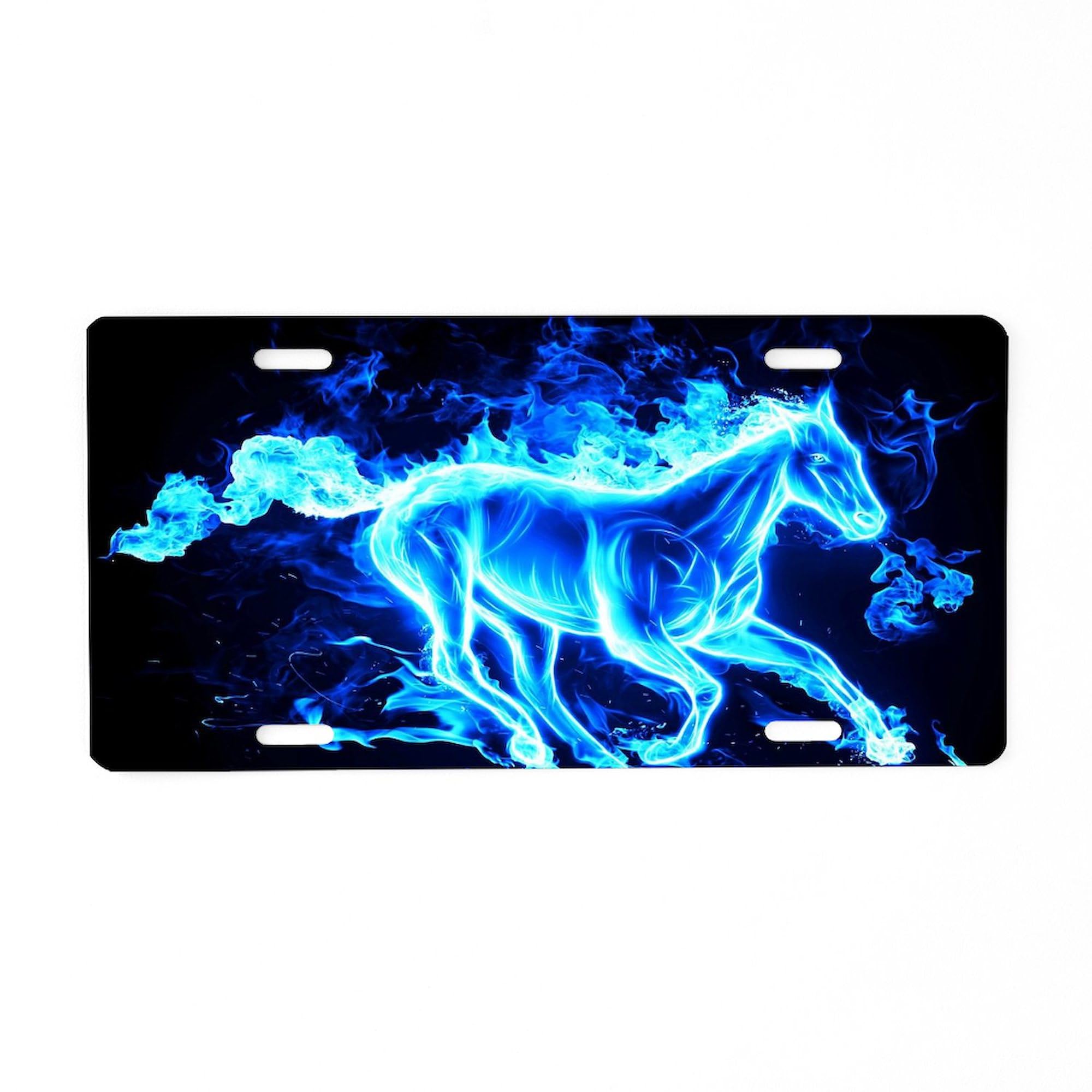 CafePress Flamed Horse Aluminum License Plate, Front License Plate, Vanity Tag