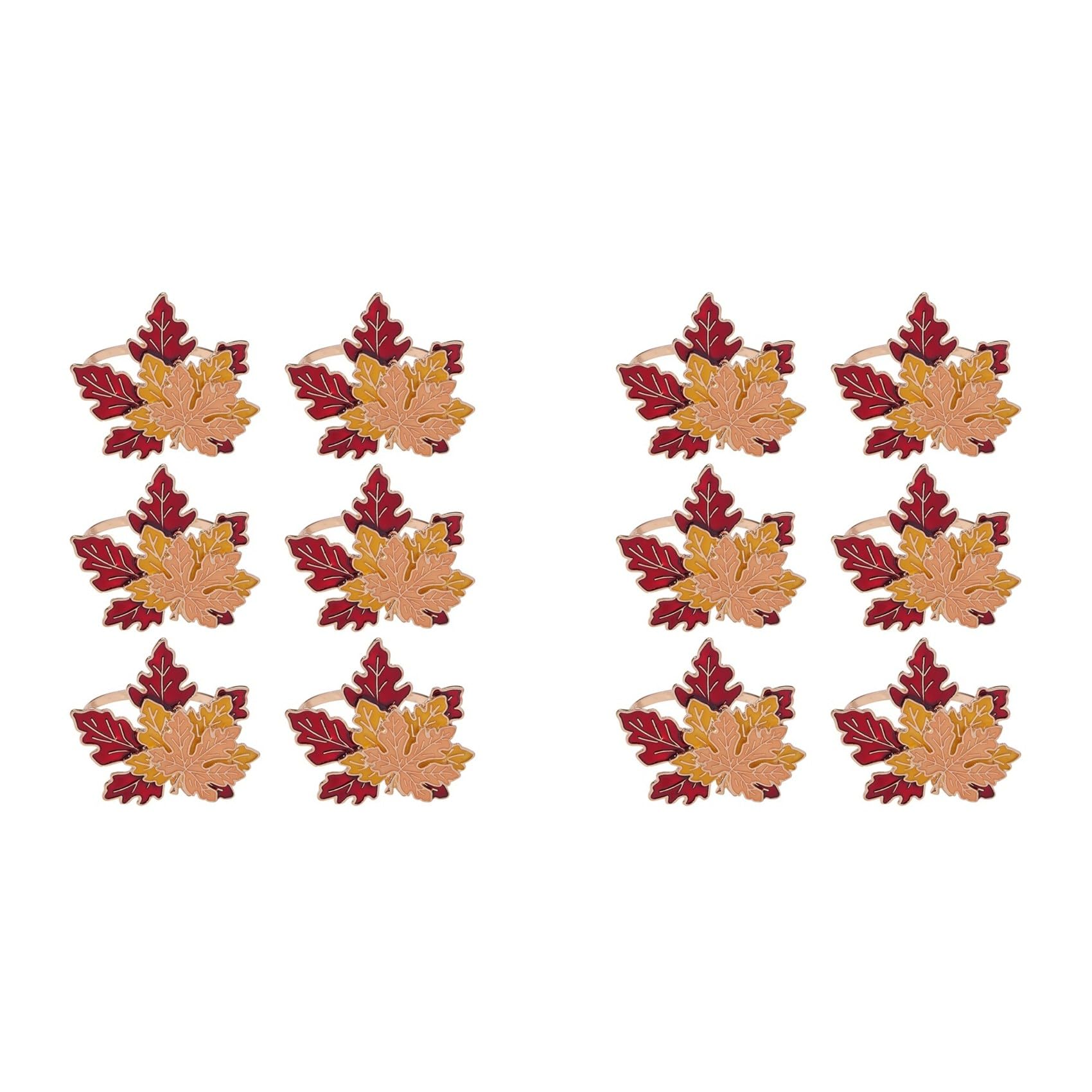 Hndhbfgrt 12PCS Maple Leaf Fall Napkin Rings Maple Leaf Napkin Ring Autumn Themed Maple Leaf Napkin Holder for Home Table Decor