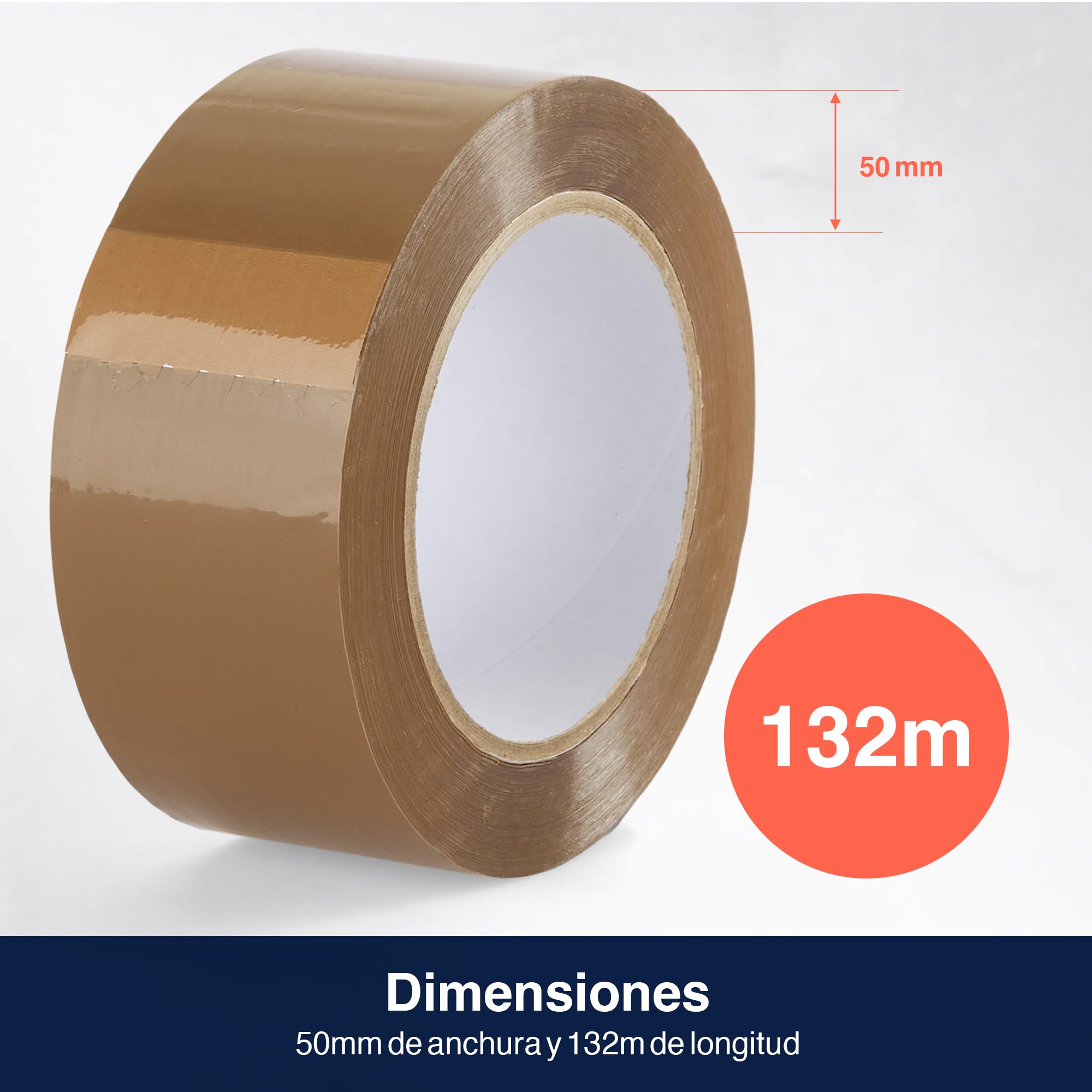 Precifilm Celo Marrón - 36 rollos - Precinto Marrón Para Embalar - Alta Adhesividad y Resistencia para Uso Profesional y Doméstico - 132 metros x 50 mm