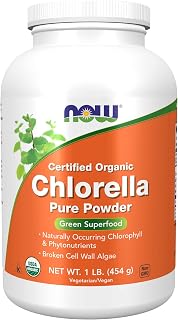 NOW Supplements, Organic Chlorella Powder with naturally occurring Chlorophyll, Beta-Carotene, mixed Carotenoids, Vitamin C, Iron and Protein, 1-Pound