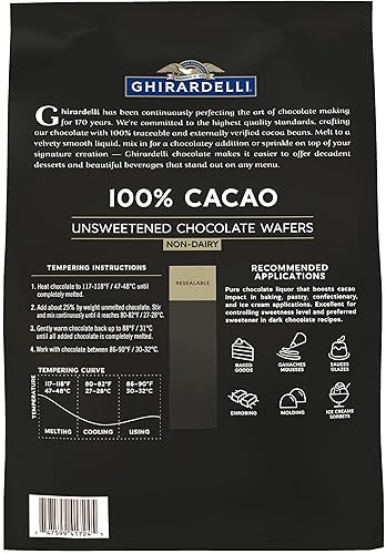 Vista 10 de Ghirardelli - 72% chispas de chocolate de cacao, bolsa de 5 libras con cuchara barista estampada Ghirardelli