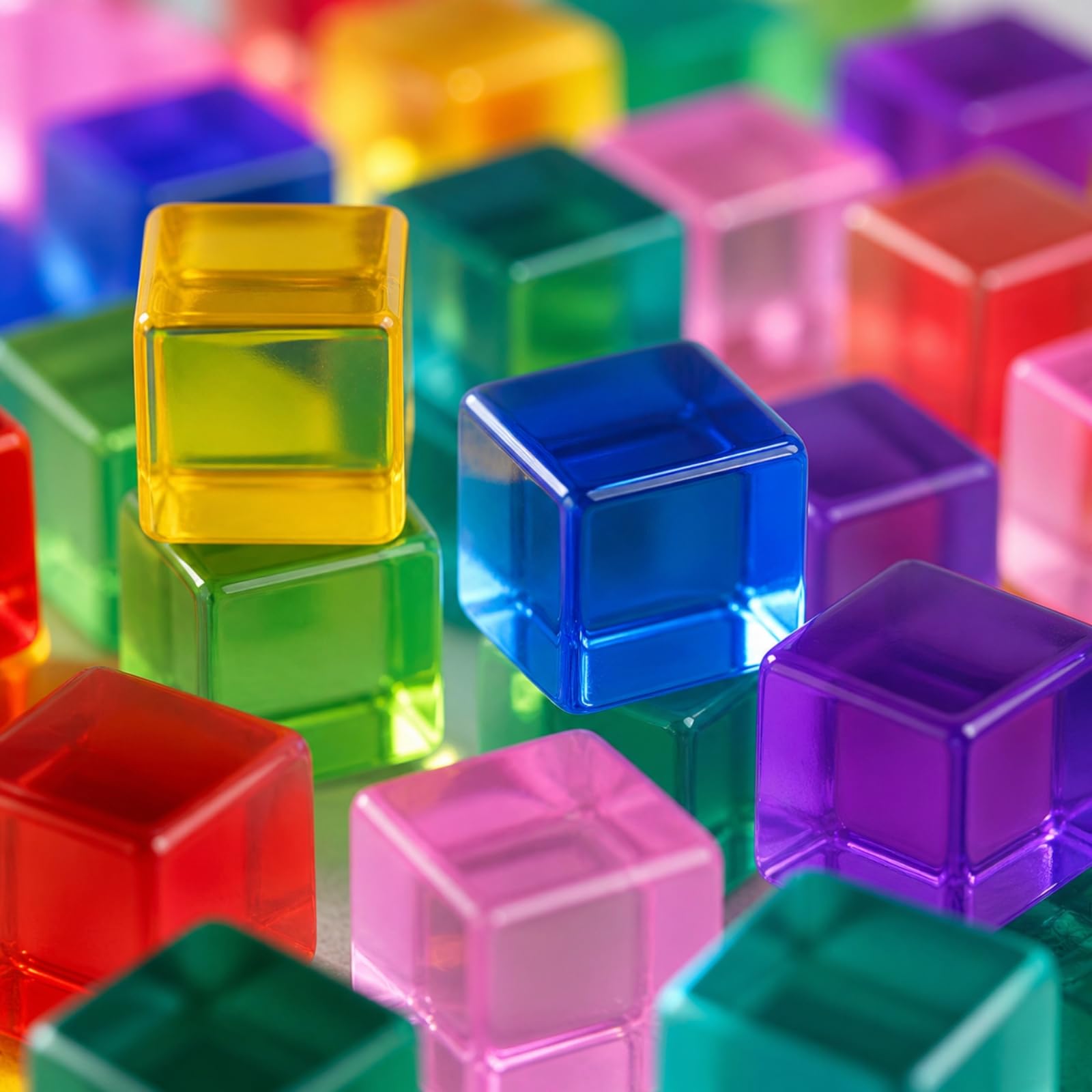 60 Pezzi Blocchi in Resina Colorato Blocco Sensoriale Creativo Giocattolo Educativo per Gioco sul Tavolo